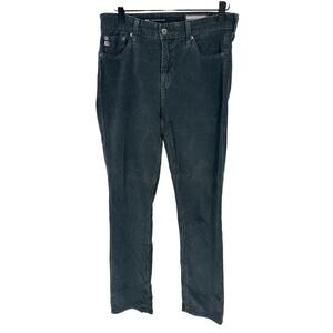 AG Jeans Gray Mari High Rise Slim Straight Corduroy Pants Bohemian Winter 28